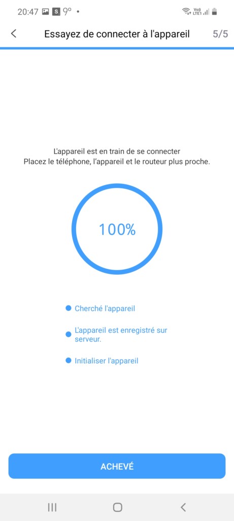 enregistrement de l'aspirateur robot 850T sur l'application maison ProscenicHome