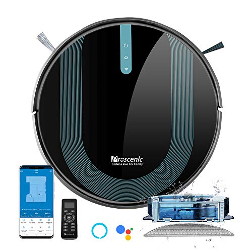 Proscenic 850T - Robot aspirateur et laveur compatible Alexa et Google Assistant