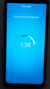 Affichage d'un chronomètre sur l'application Sonicare