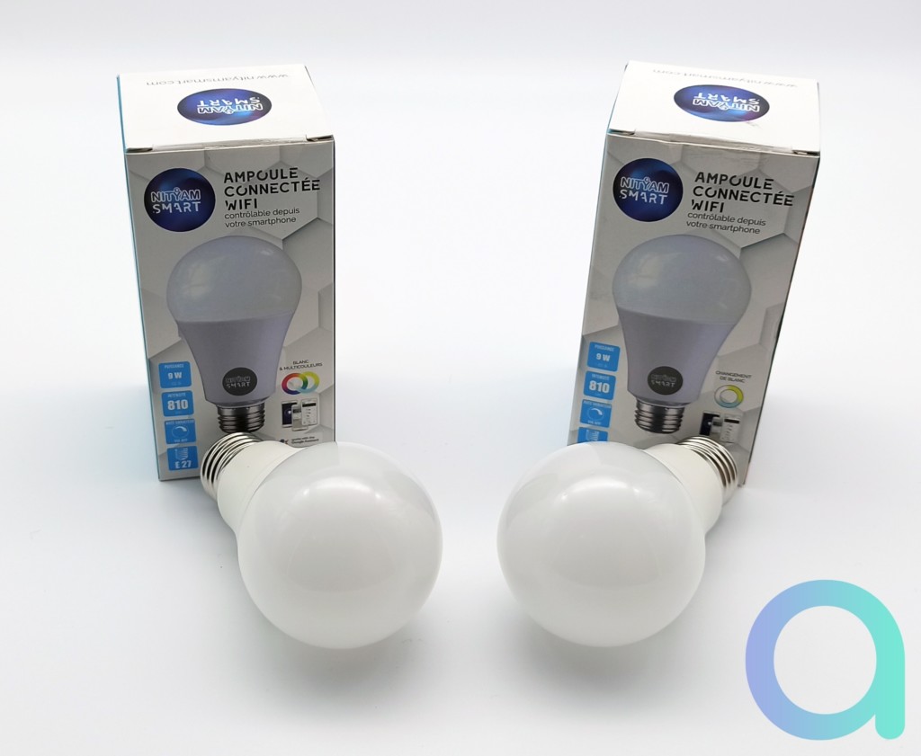 Ampoules LED connectées E27 couleur et blanc dimmable de Nityam Smart