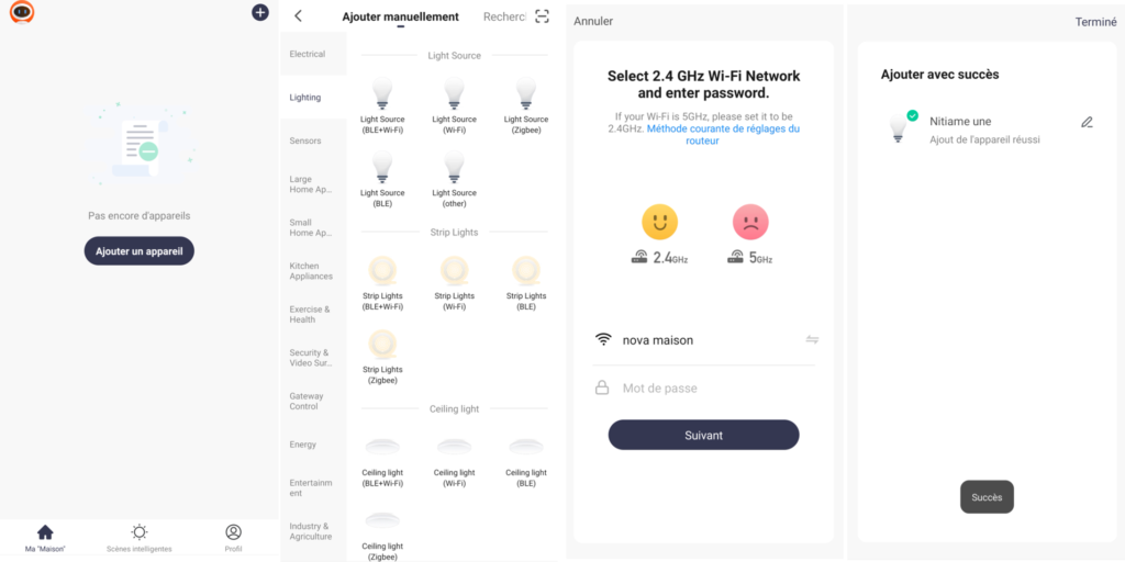 Appairage dans l'application Nityam Smart