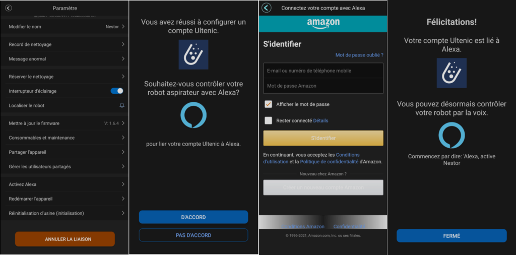Association des comptes Amazon et Ultenic