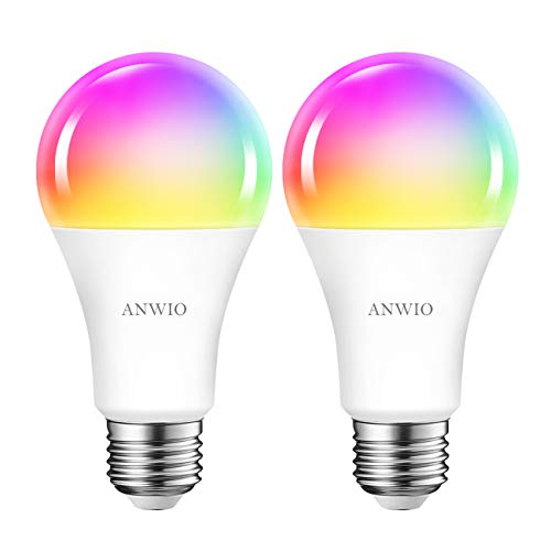 ANWIO 12W Ampoule LED WiFi et Bluetooth Intelligente E27 A70 Dimmable et multicolore, 1521Lm,