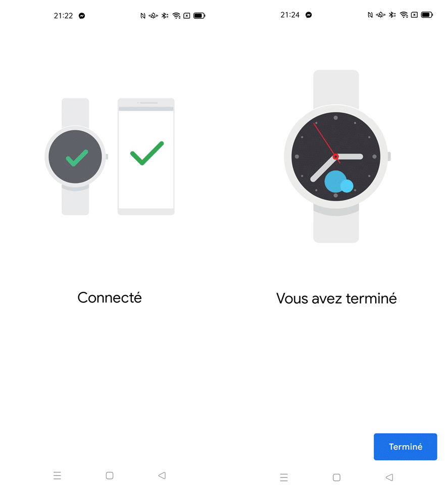 page d'installation de la montre connectée Oppo Watch