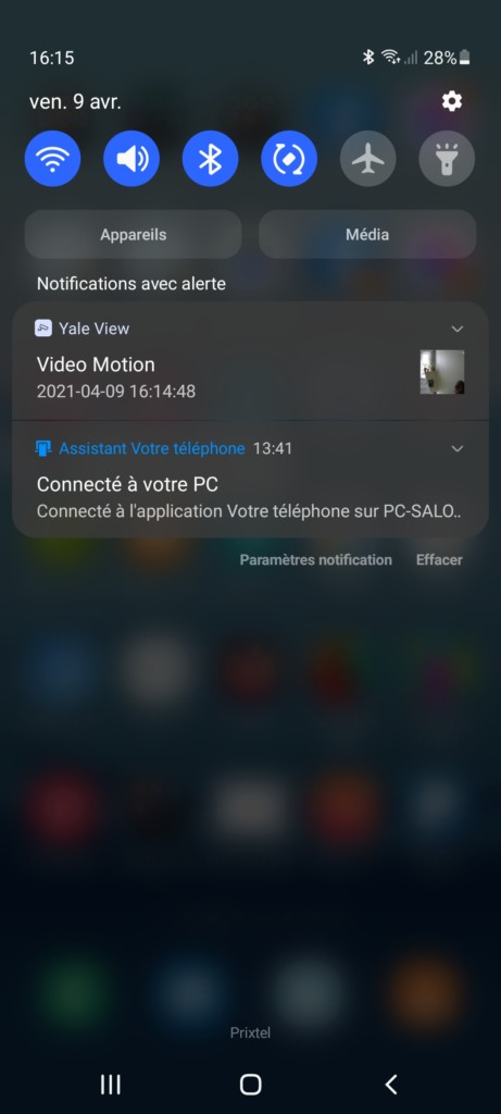 notification sur la smartphone des détections avec visuel