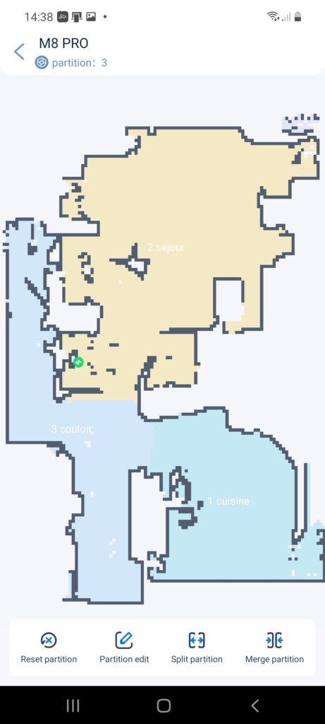 partition en 3 zones de l'étage