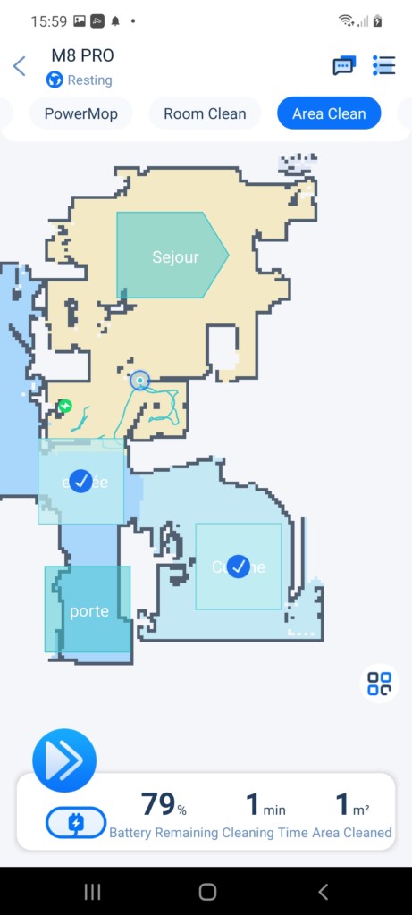 Détermination de la ou les zones de nettoyageo