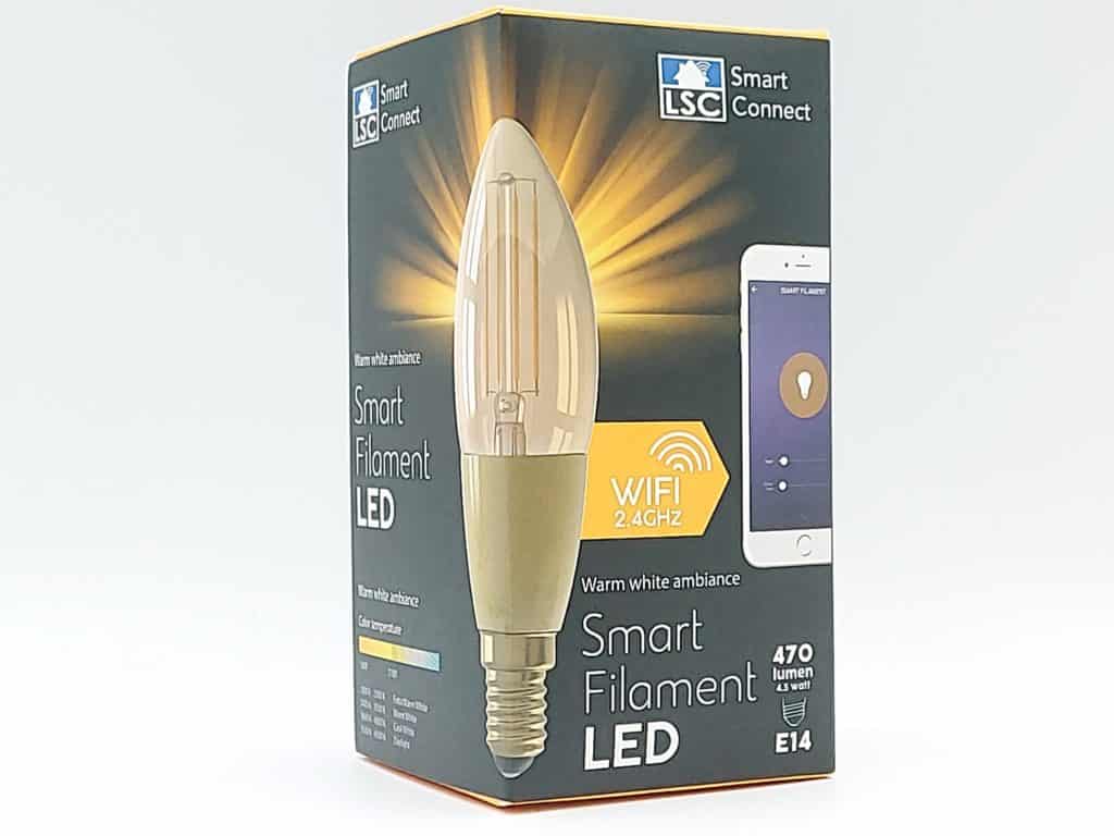 Coffret de l'ampoule LSC Smart Connect E 14 Filament