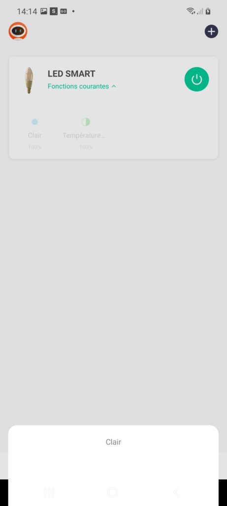Ampoule LSC Smart Connect ajoutée à l'application éponyme