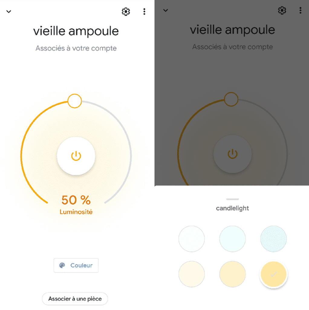 Utilisation de l'ampoule Benexmart ST64 dans l'application Google Home