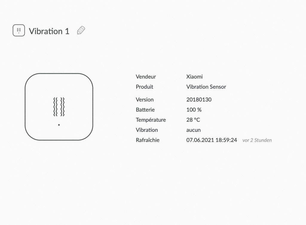 Aqara Vibration Sensor dans deCONZ