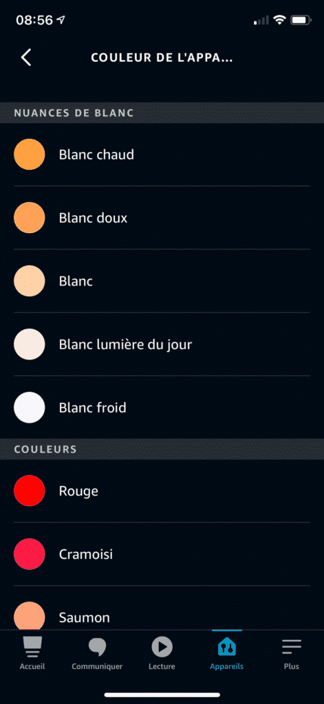 Dans l'application Alexa