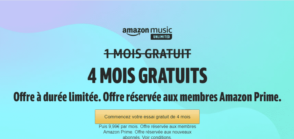 Amazon Music en promo 4 mois gratuits pour Prime Day 2021