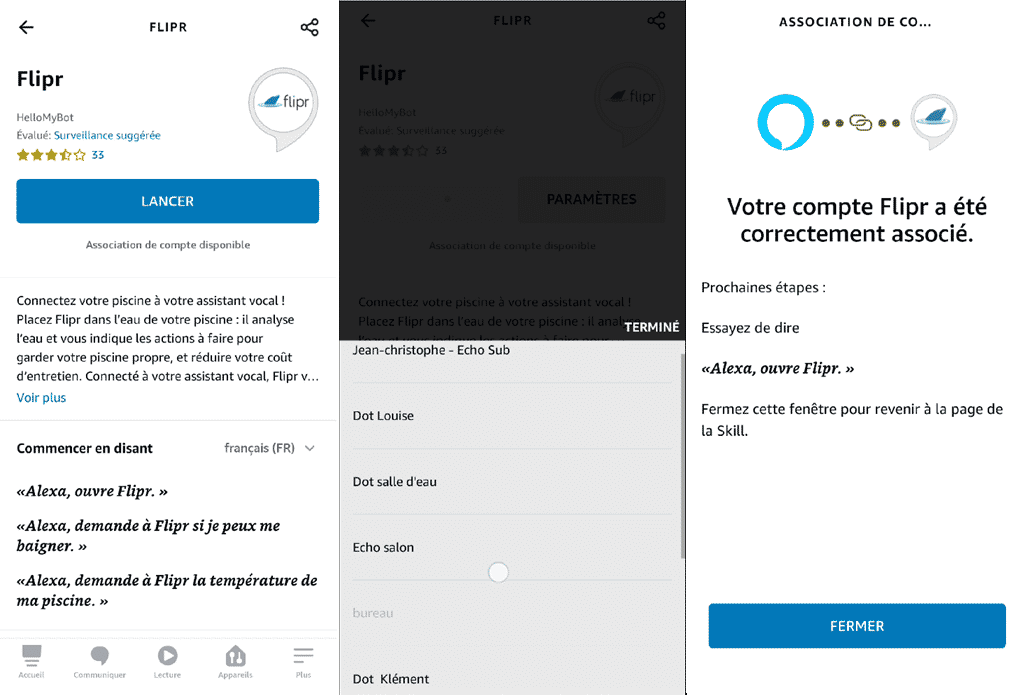 Flipr s'intègre simplement à l'application Alexa avec la skill