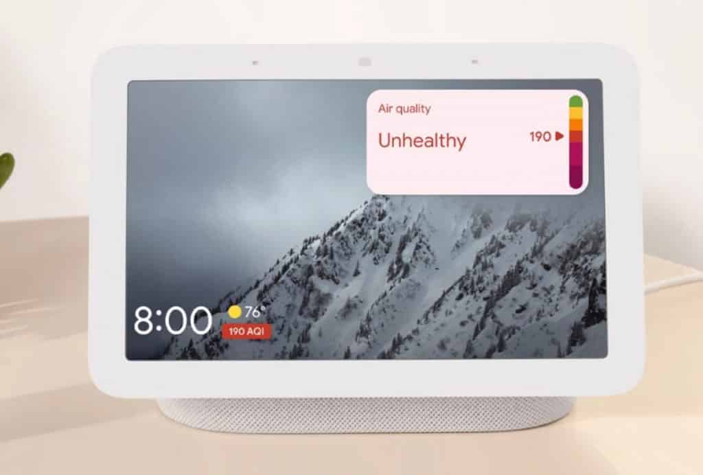 Google affiche la qualité de l'air sur Nest Hub