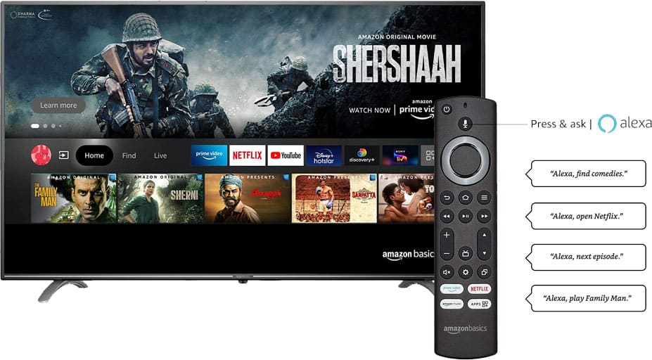 Téléviseurs AmazonBasics avec Fire TV et Alexa disponible en Inde