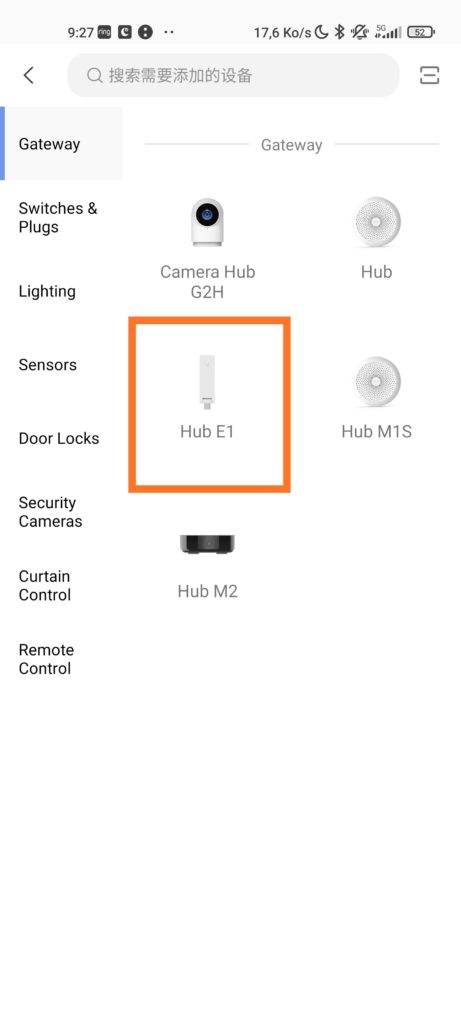 Aqara Hub E1 dans l'application Home