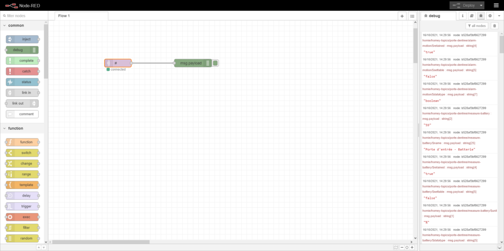 Utilisation de Node-RED sur Homey Pro