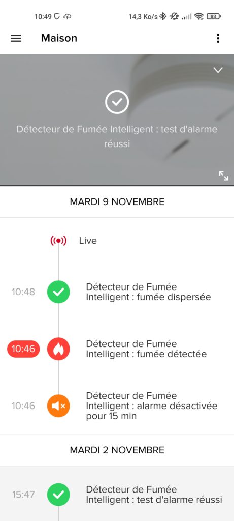 Test détecteur intelligent Netatmo NSA-FR