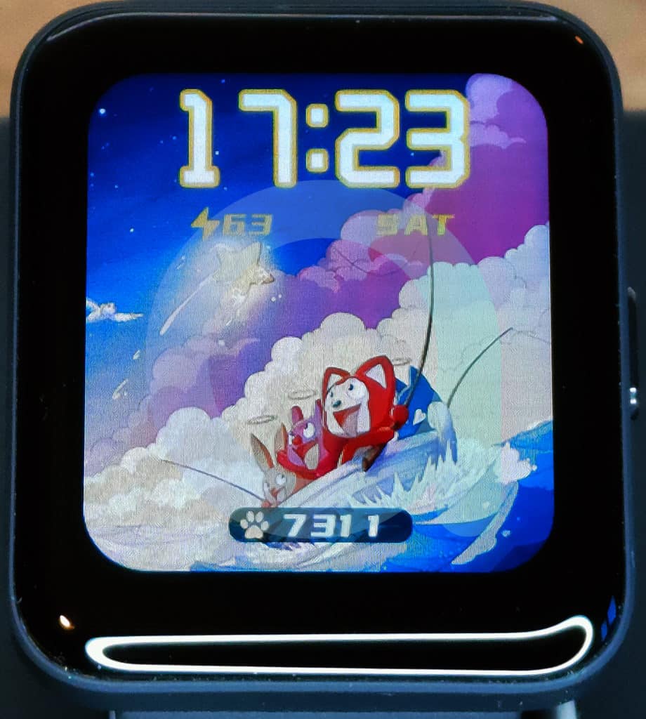 L'affichage est clair sur le grand écran de la Xiaomi Redmi Watch 2 Lite