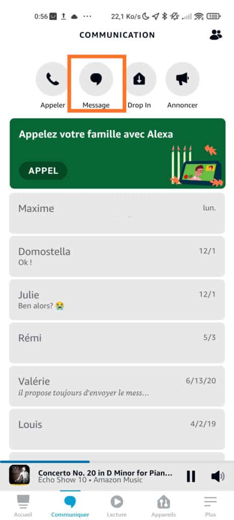 Comment envoyer des messages avec Alexa