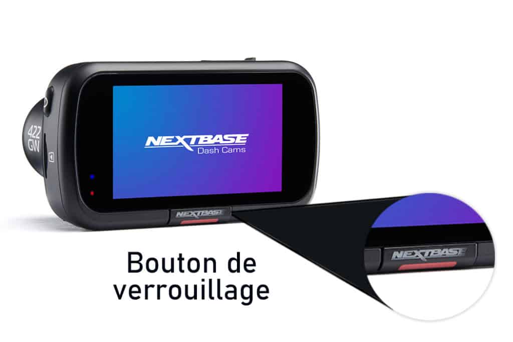 Le bouton de verrouillage de la Nextbase 422GW