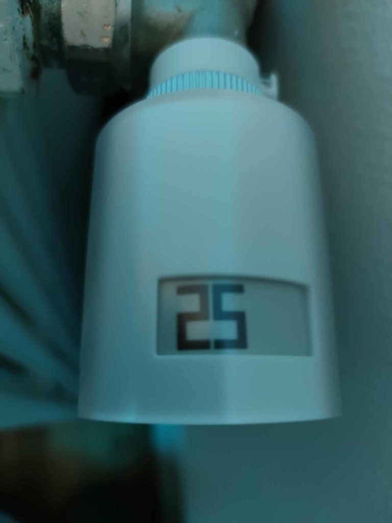 Affichage de la température sur la tête thermostatique Netatmo