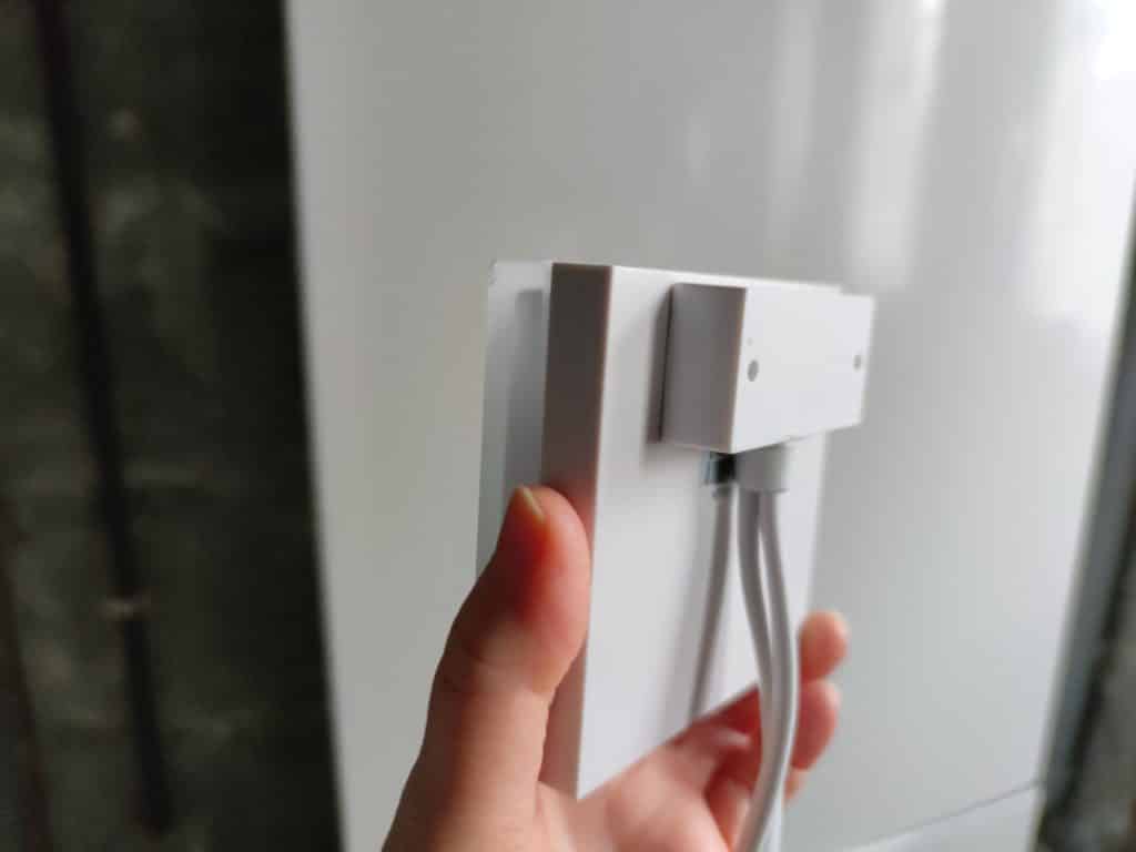 Les cables d'alimentation raccodés au relai du Themostat Modulant Netatmo