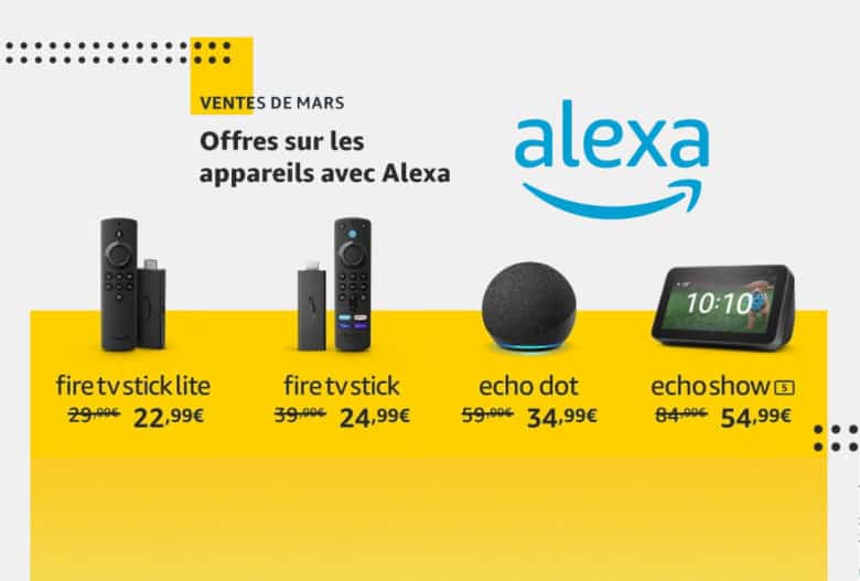 Offres de mars sur Amazon Echo, Alexa et Fire TV