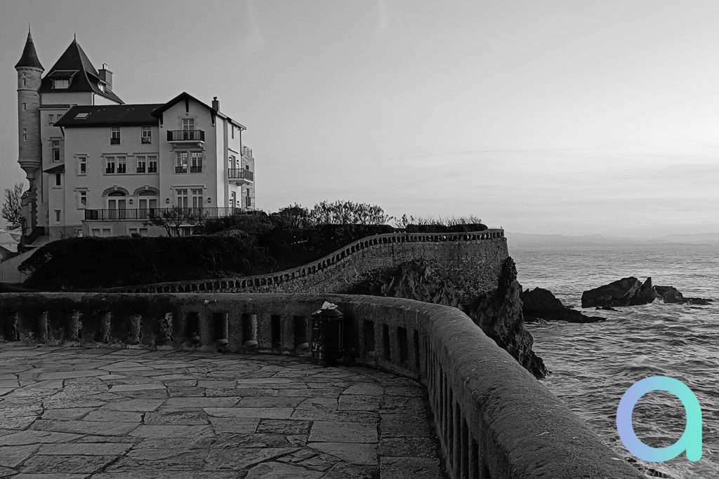 Photo de Biarritz en noir et blanc