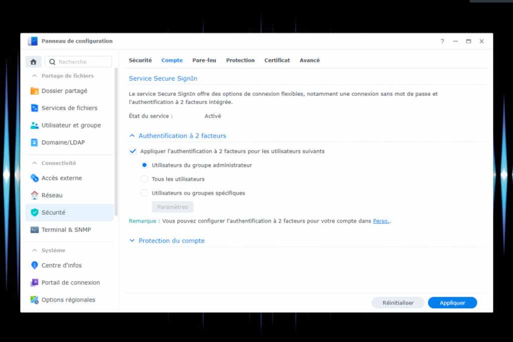 Conseil 3 : activez la double authentification 2FA sur NAS Synology