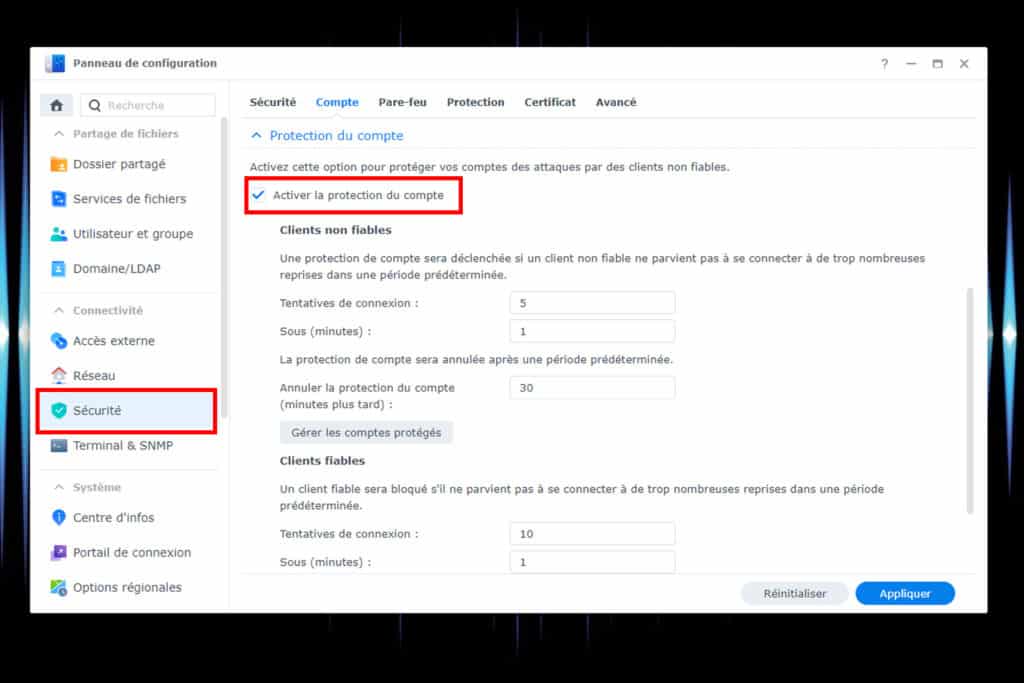 Conseil 4 : protéger votre compte Synology