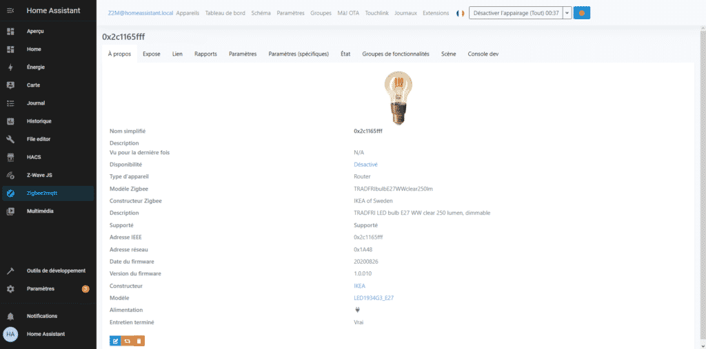 ikea tradfri sur zigbee2mqtt