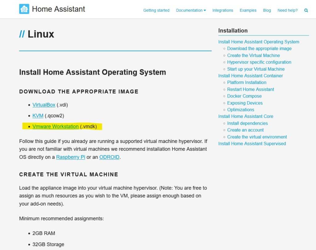 Image disque de Home Assistant VM pour Synology