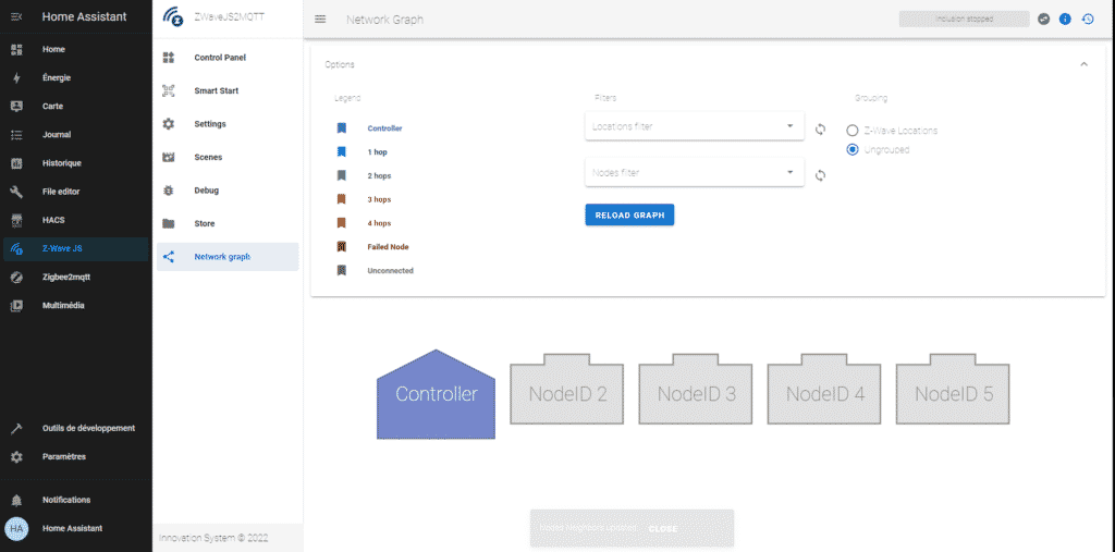 Réseau Z-Wave : représentation graphique sur Home Assistant