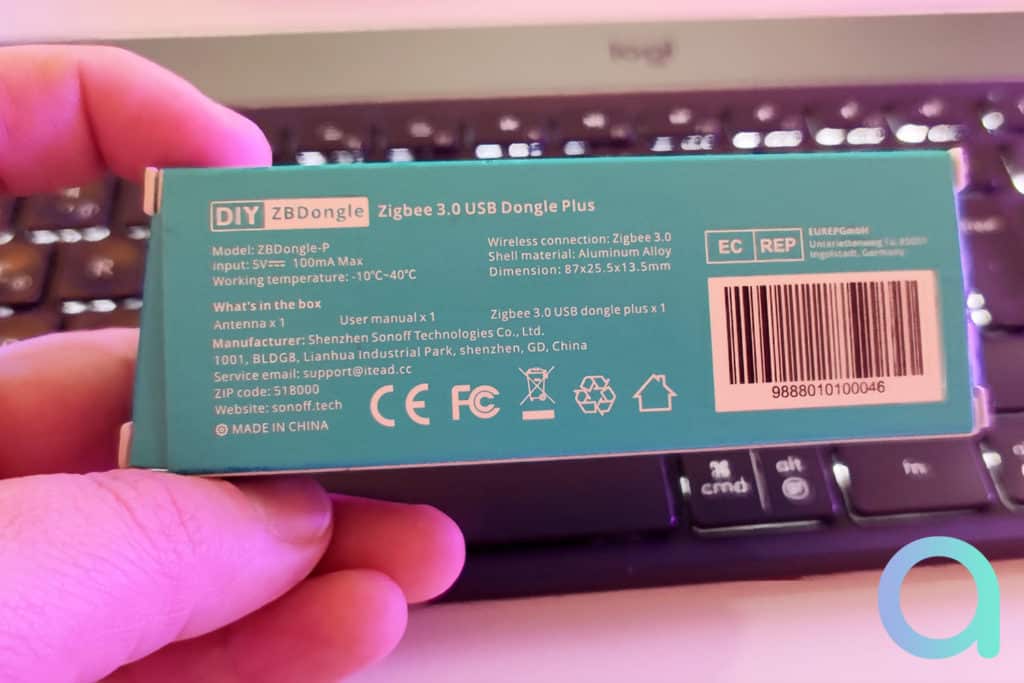 Fiche technique Sonoff ZBDongle-P : passerelle ZigBee 3.0 DIY pour ZHA et Zigbee2MQTT