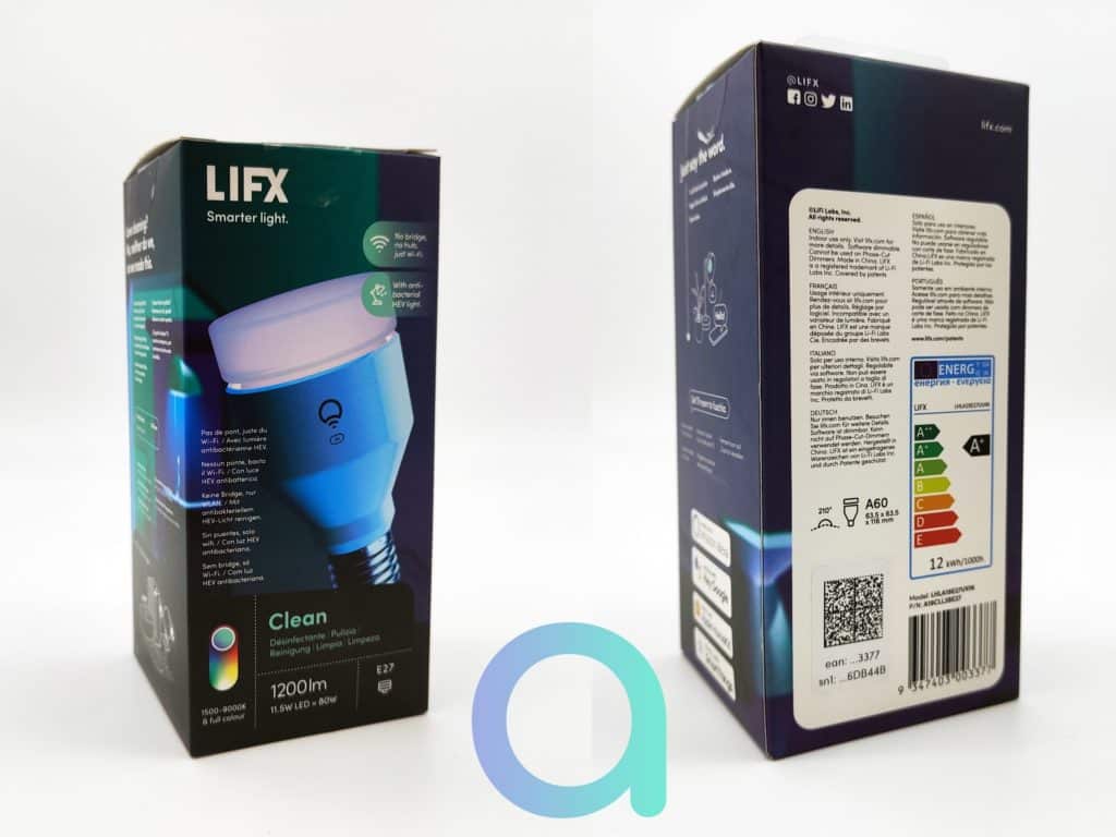 Unboxing de l'ampoule Lifx Clean avec lumière antibactérienne HEV