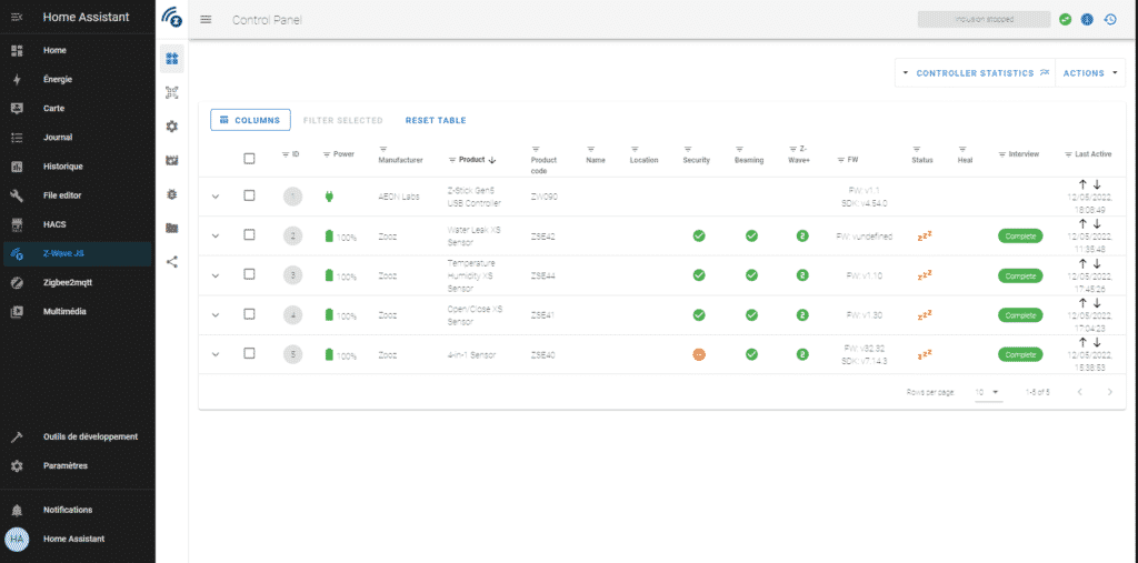 Z-Wave to MQTT dans Home Assistant OS