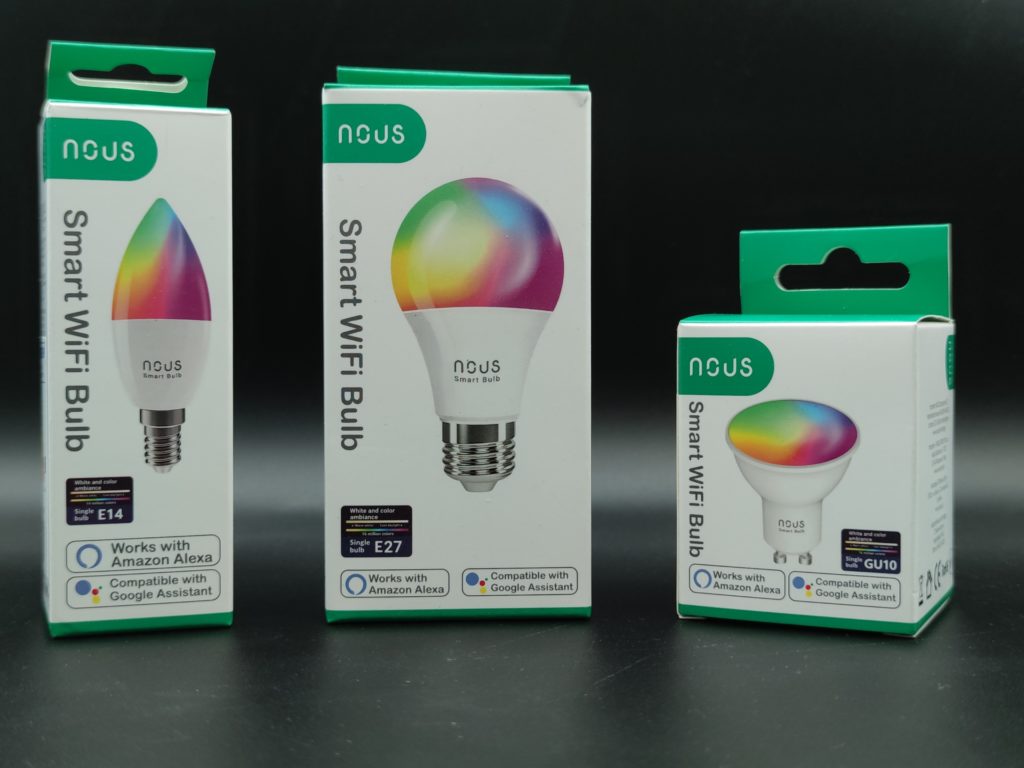 Un visuel de chaque ampoule NOUS s'affiche clairement sur sa boite mentionnant aussi la compatibilité avec les assistants vocaux