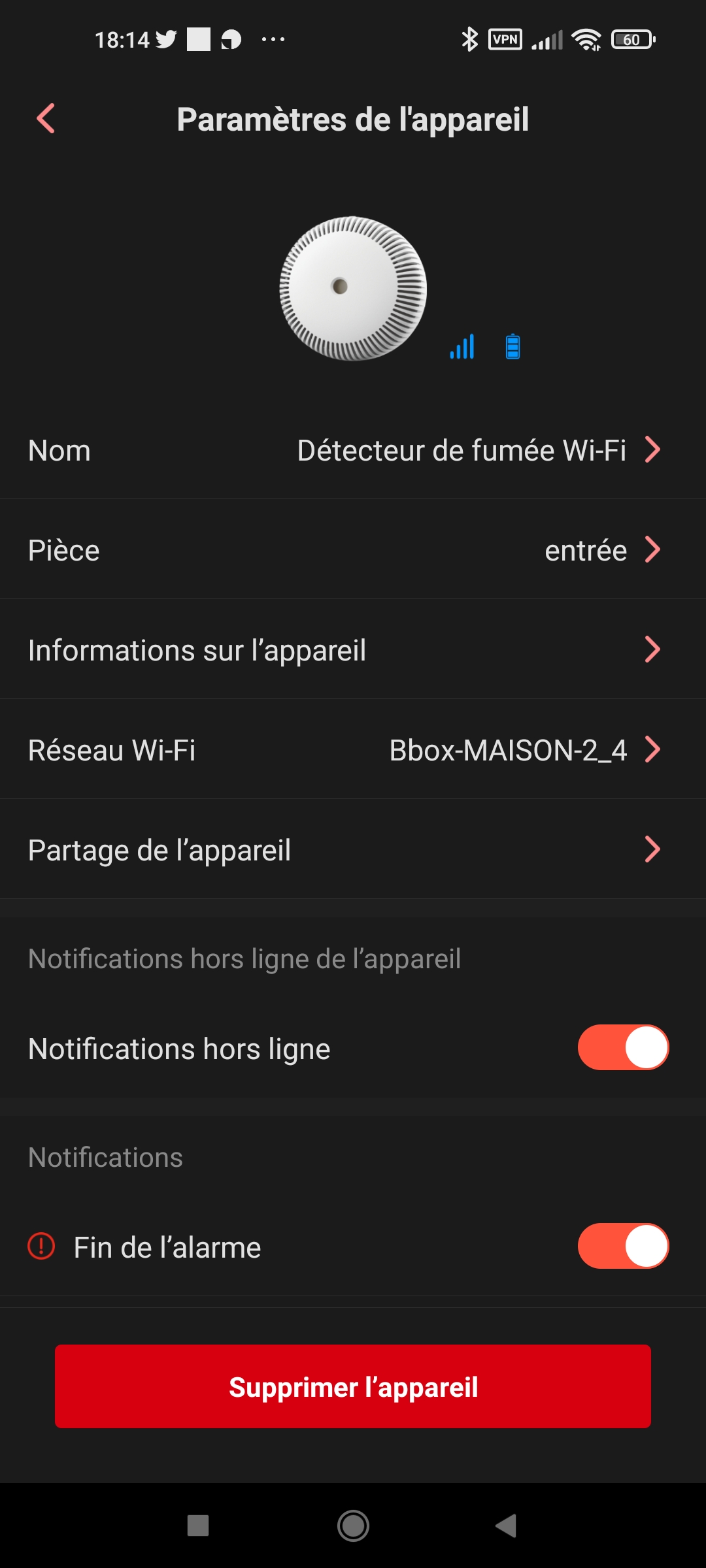 Détecteur de fumée Wi-Fi XS01-WX