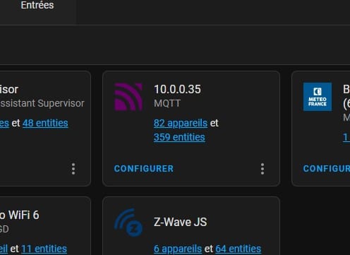 Configuration MQTT sur Home Assistant