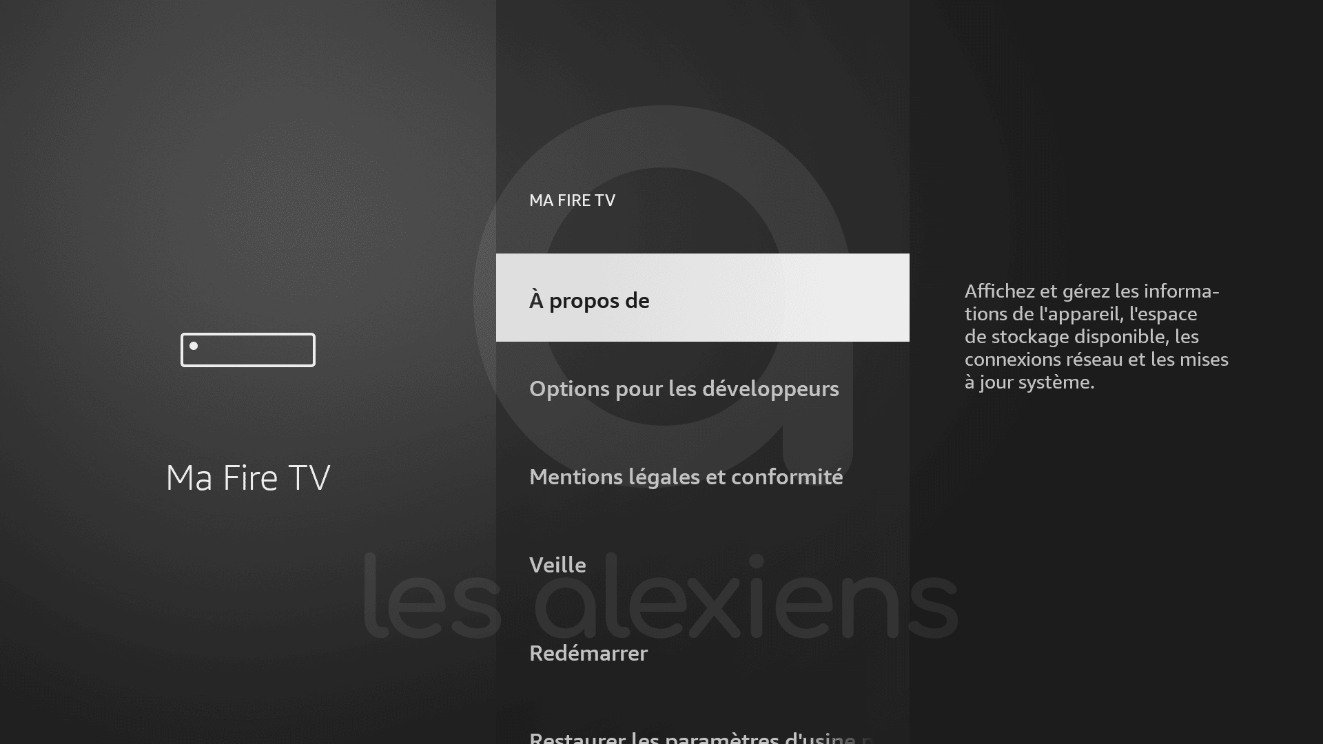 Activer le mode développeur sur Amazon Fire TV Les Alexiens