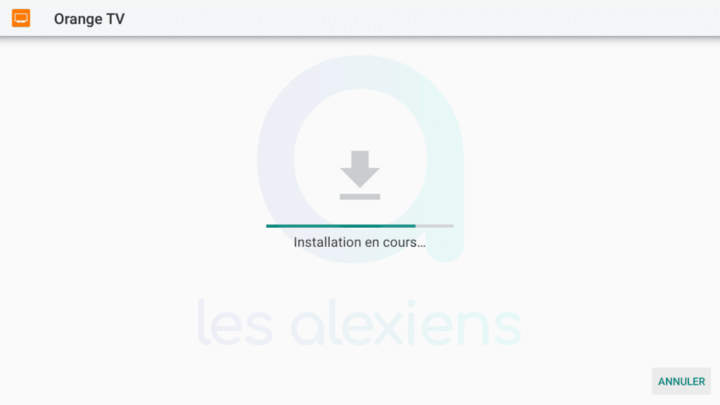 Installation Orange TV en cours