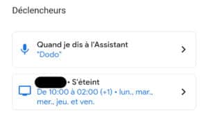 Choisir un déclencheur Google Home