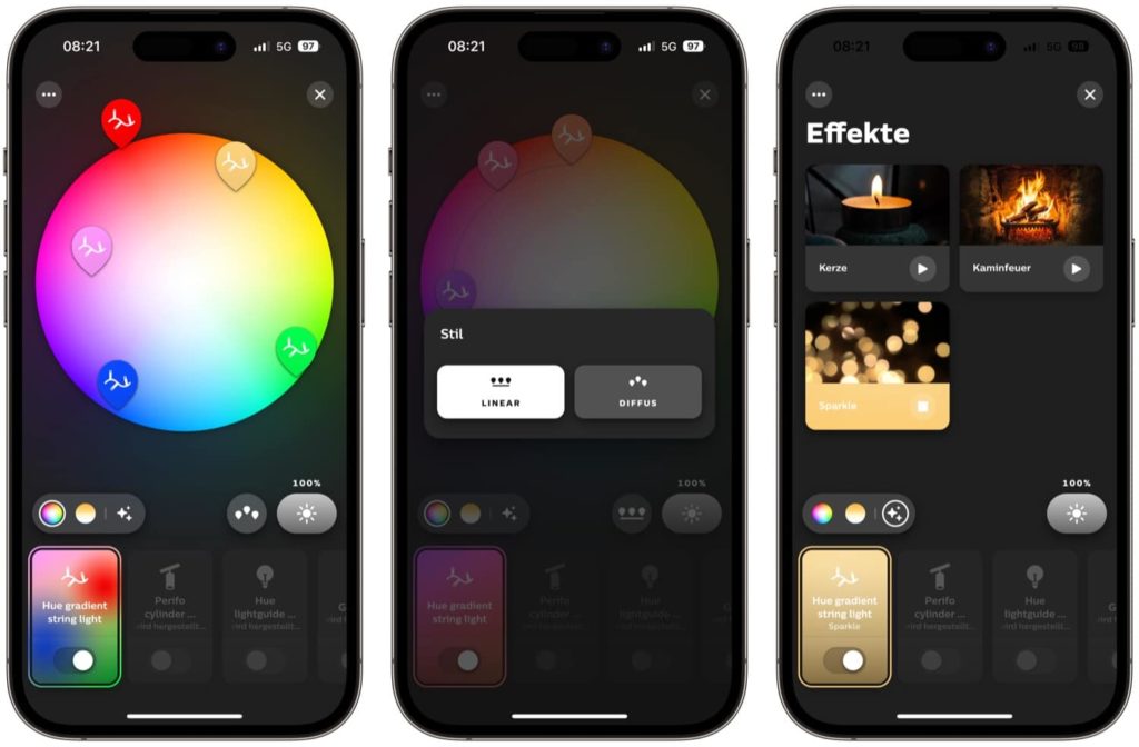 La guirlande Festavia dans l'application Philips Hue