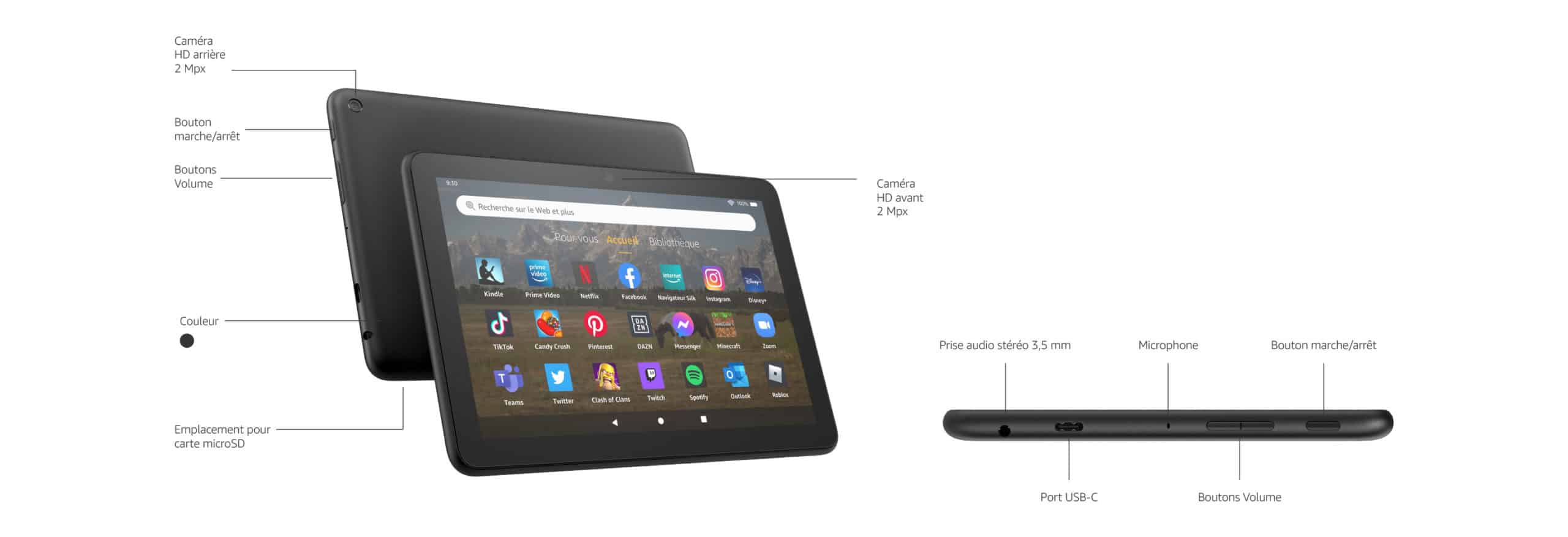 2022 Tout nouvel étui pour tablette  Kindle Fire HD 8