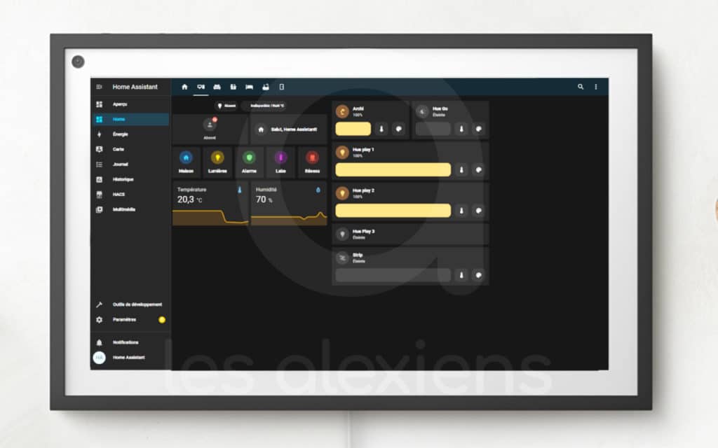 Home Assistant sur Echo Show 15 avec l'application Companion