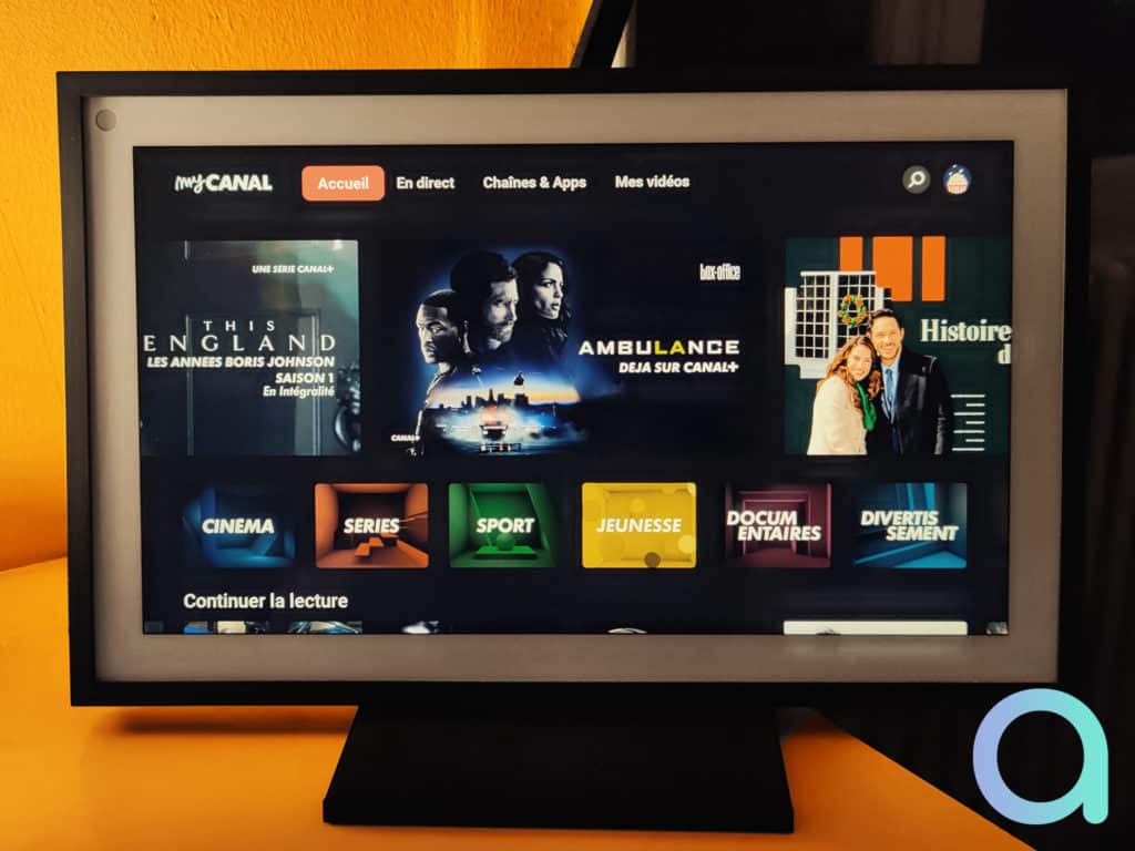 L'application myCanal sur Echo Show 15 avec Fire TV