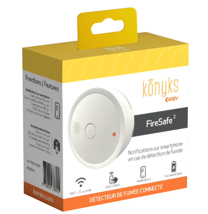 Konyks FireSafe 2 -Détecteur de fumée connecté Wi-Fi