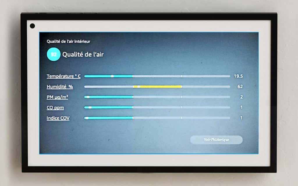 Qualité de l'air intérieur sur Echo Show 15